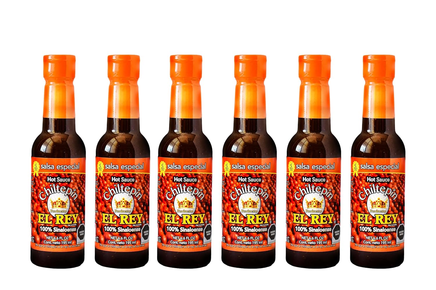 Salsa Especial Chiltepin El Rey Six Pack, Salsa Marisquera from Sinaloa, Seafood Mexican Hot Sauce