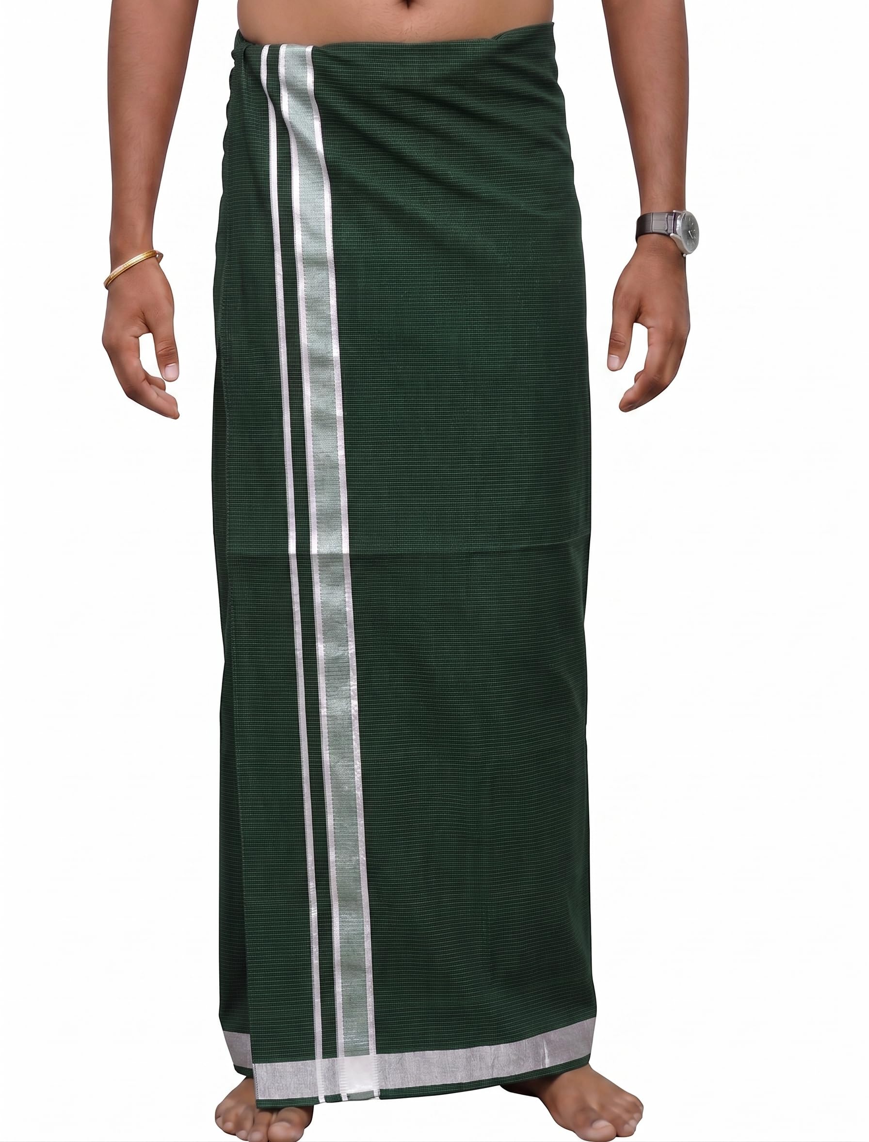 Sharan Elegance Men's Kerala style Single Dhoti -2 Mtrs/Mundus/Lungi Set-1-picture-36