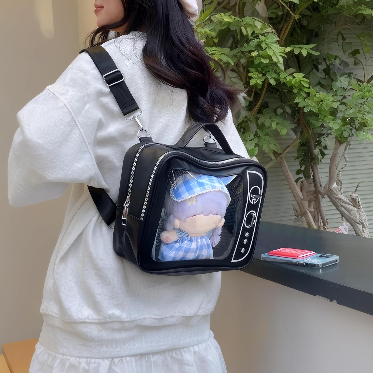 Ita Bag Japanese Backpack Y2k Bag Shoulder Crossbody Handbag for Anime Cosplay (Black) - Image 2