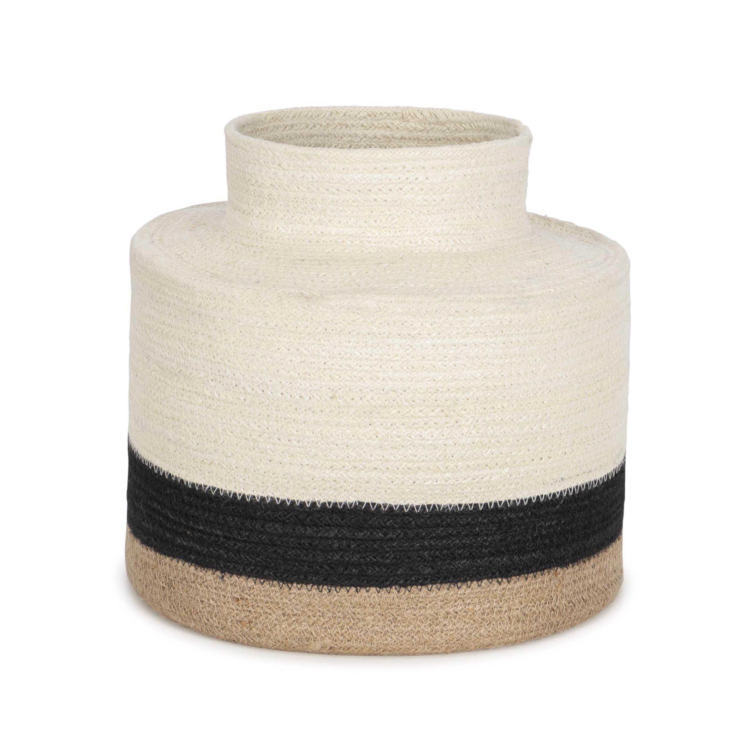 Olly & Rose Baker Pot Panier de rangement en jute 30 cm x 26 cm – Naturel fait à la main – Panier de rangement et d'exposition pour plantes de qualité supérieure Décoration d'intérieur
