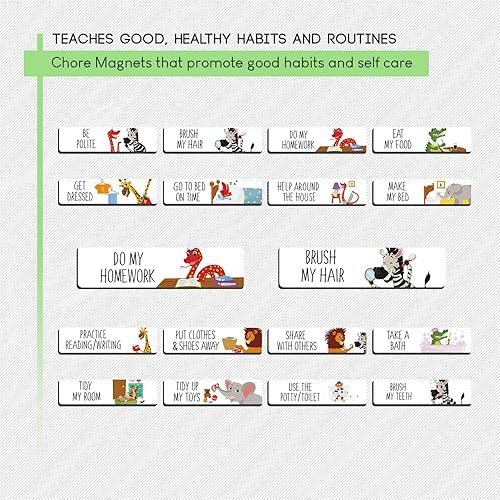 Miniatura 3 de Luigi's Gráfico magnético de estrellas y recompensas de animales de safari grande para niños fomenta el buen comportamiento y personalizable con la