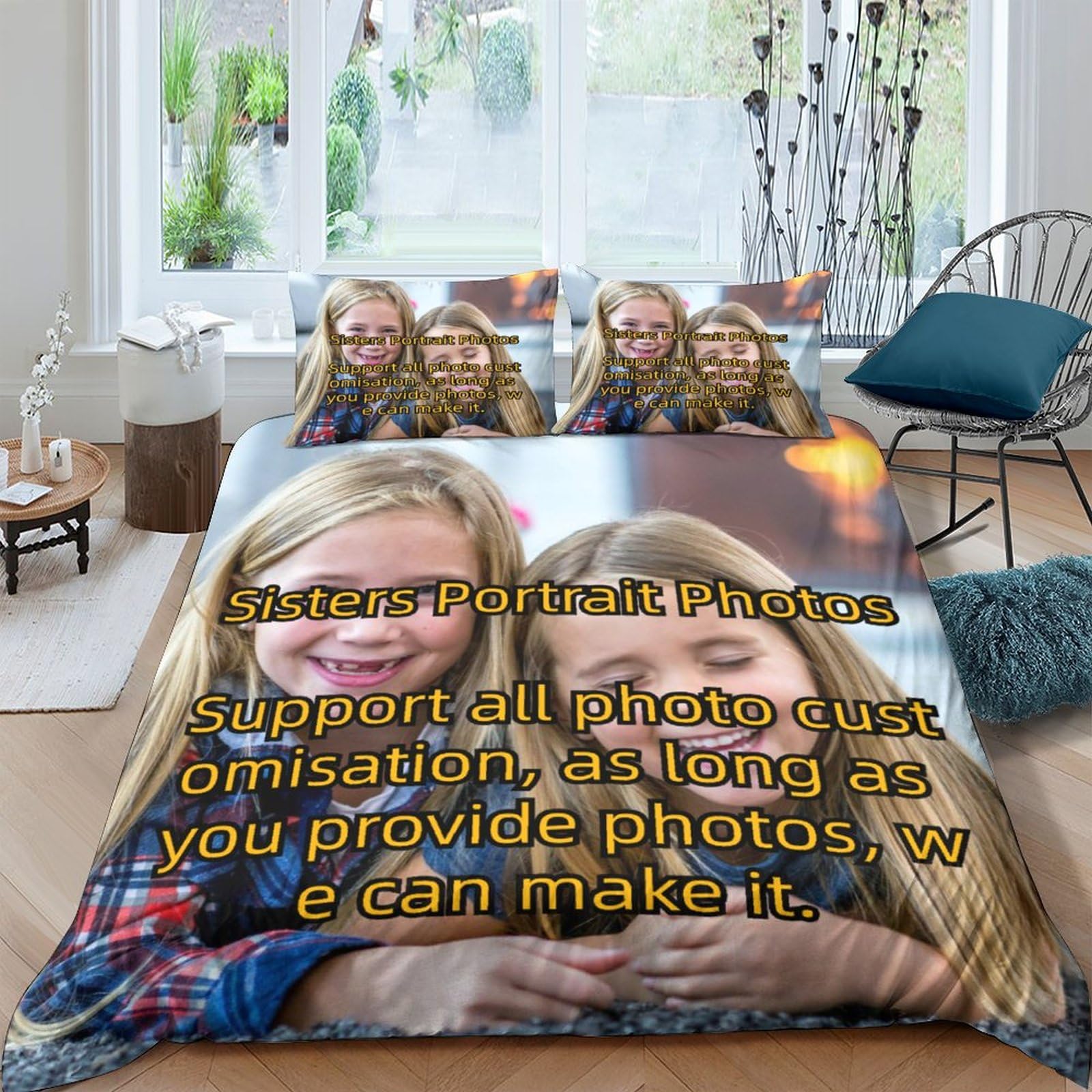 Housse de couette 3D sur mesure et personnalisée avec photo pour ensemble de literie enfant et adulte