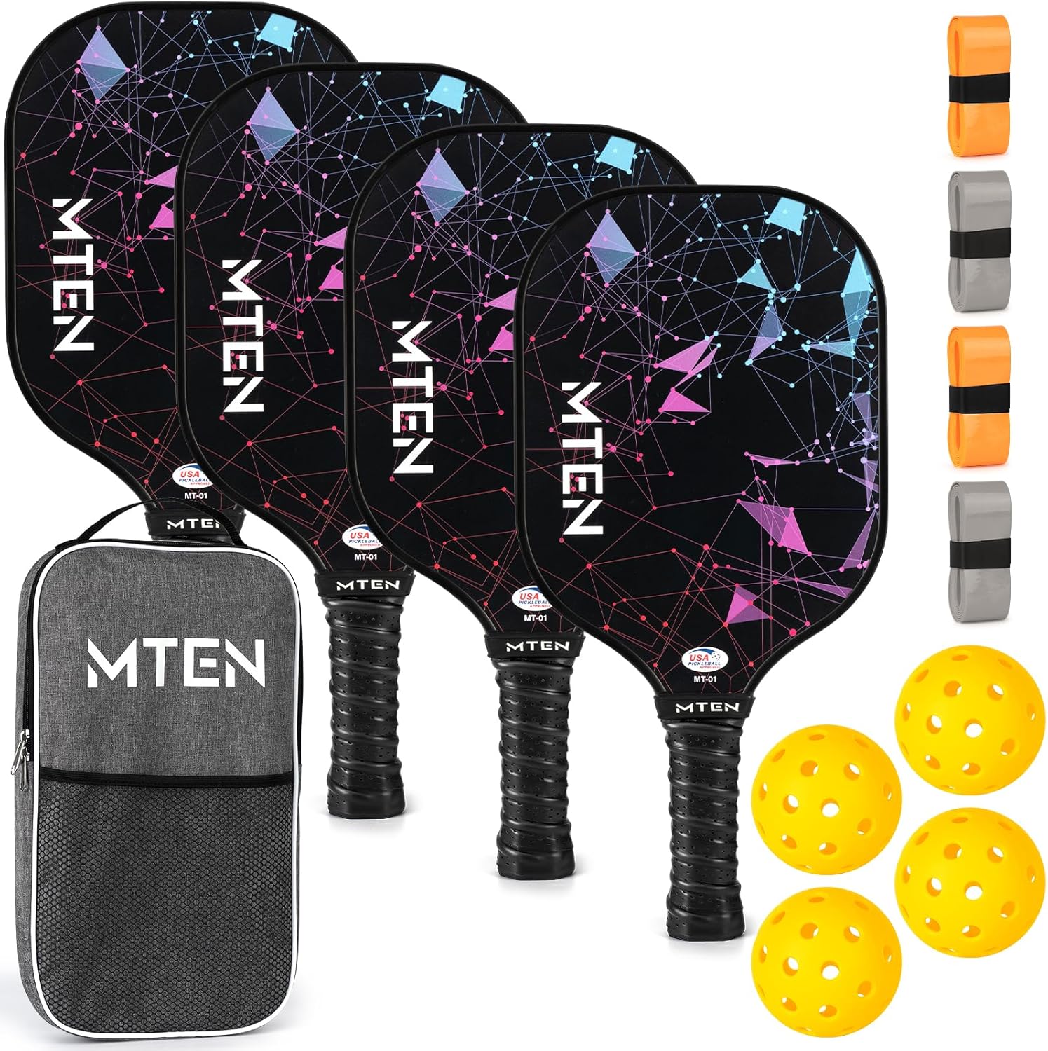 Pickleball Paddles, USAPA Approved Fiberglass Surface Pickleball Set with Pickleball Rackets, Pickleball Paddles Set for Men Women - Image 8