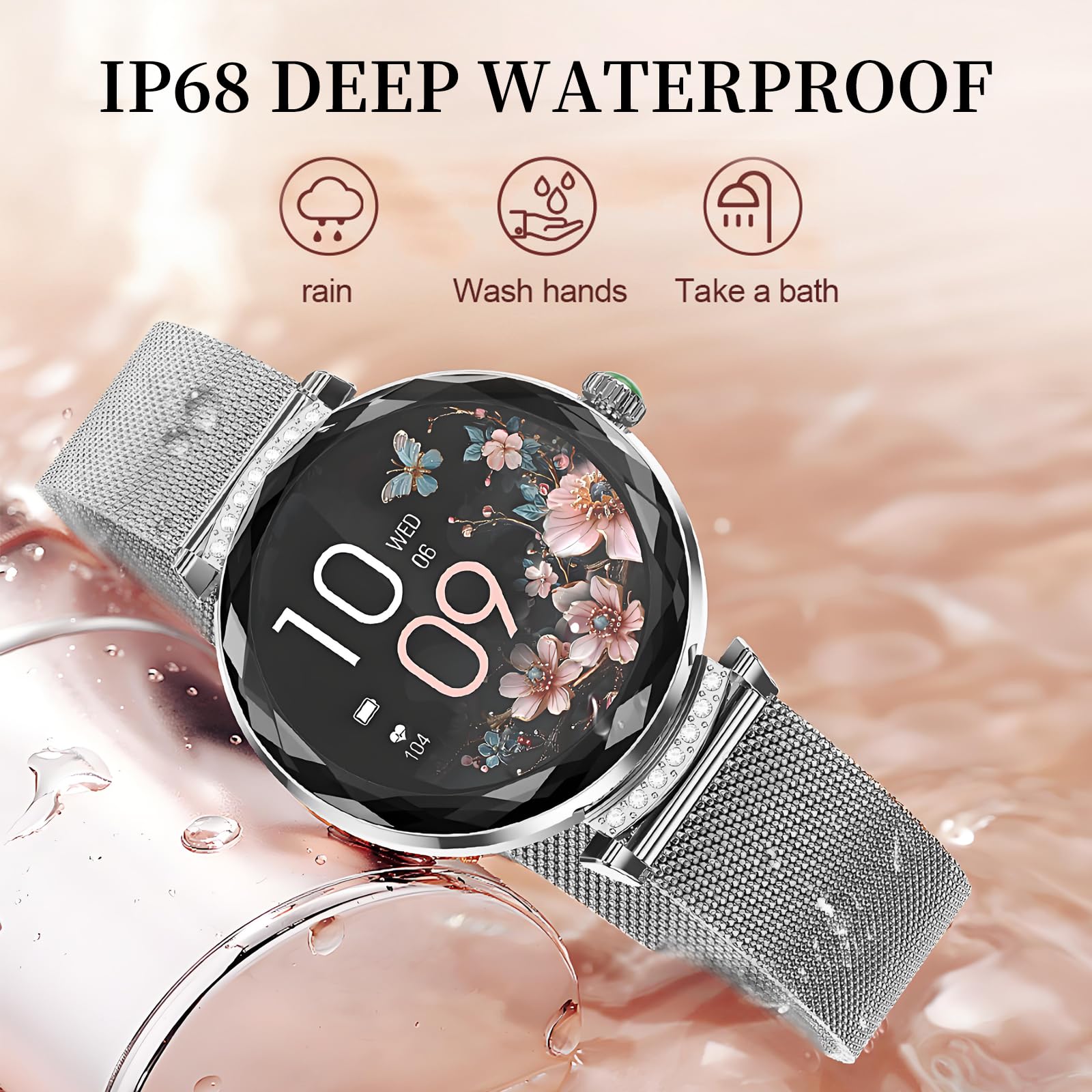 Smartwatch unisex, schermo AMOLED da 1,2 pollici, cassa in lega di zinco + cinturino in acciaio, chiamata Bluetooth/rilevamento frequenza cardiaca/notifica chiamate, smartwatch multiuso NX7pro