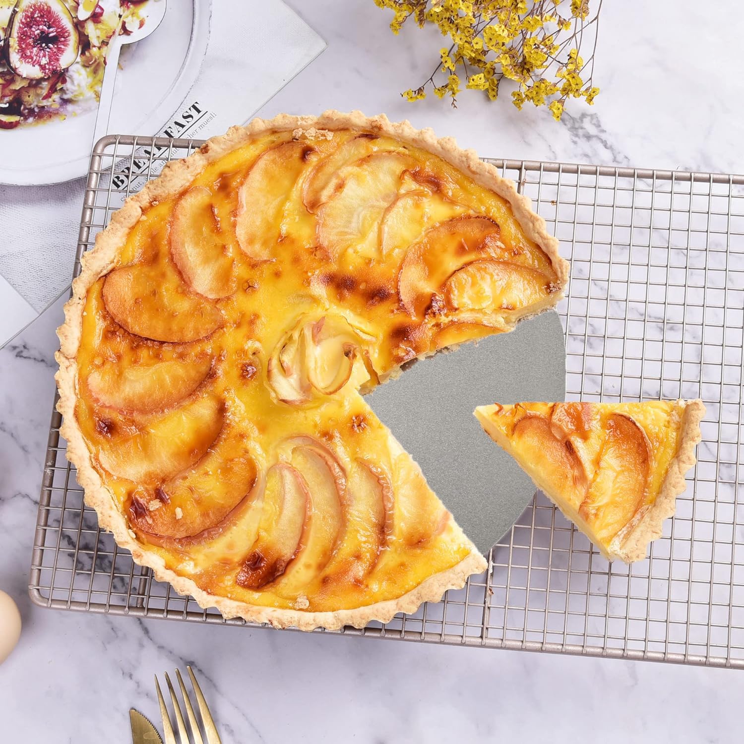 Molde Quiche 8 Pulgadas Antiadherente - Base Extraíble, Acero Carbono