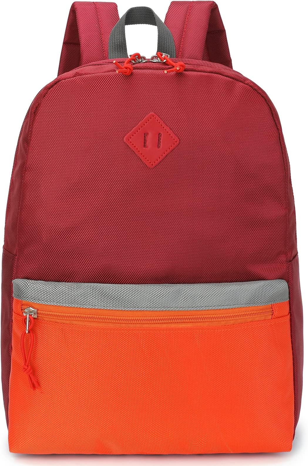 VeiousKids Backpack for Boys & Girls, 15 inch Toddler School Backpacks, Red Orange