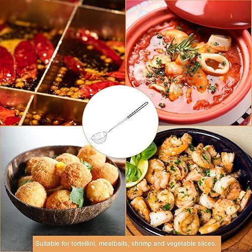 Miniatura 3 de Cucharas coladoras de olla caliente, cuchara ranurada Boba Pearl Scoop, cuchara coladora de araña de acero inoxidable, colador de alambre pequeño