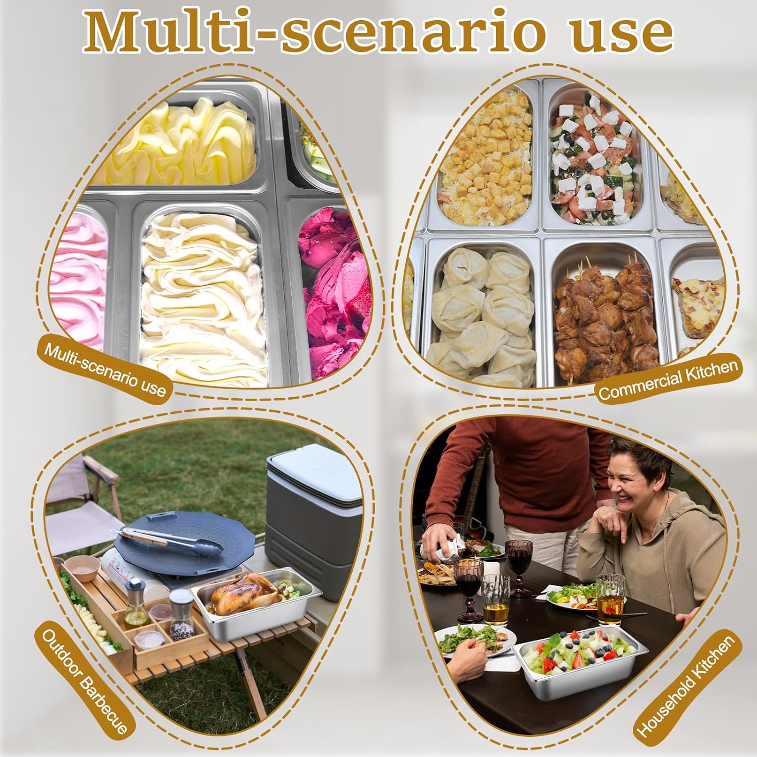 2 Pack Stainless Steel Hotel Pans 1/3 Size 3.75 Inch Deep Steam Table Hotel Pans with Lid Food Service Pan Catering Food Storage Metal Pan - Image 7