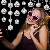 Vista 3 de 40 piezas de adornos de bolas de discoteca plateadas, mini bolas de discoteca reflectantes, bola de espejo reflectante, decoración de pasteles