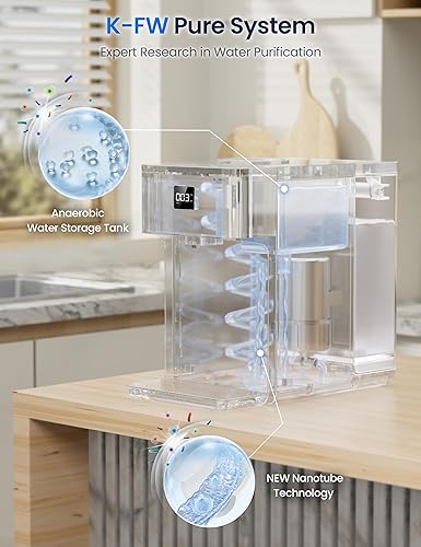 Miniatura 6 de Filtro de agua de ósmosis inversa para encimera, 41 puro para drenar, sistema de filtración RO de 8 etapas, purificador de agua portátil, no