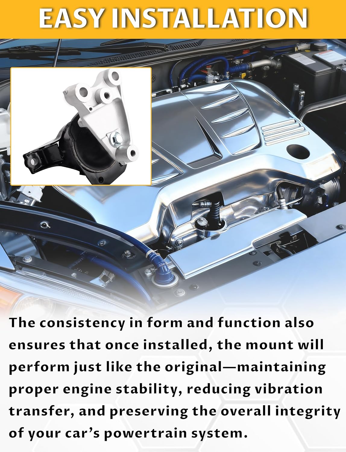Set of 1 Engine Motor Compatible with 2006-2010 Honda Civic 1.8L Automatic Transmission, Replace OE A4530 Front Right