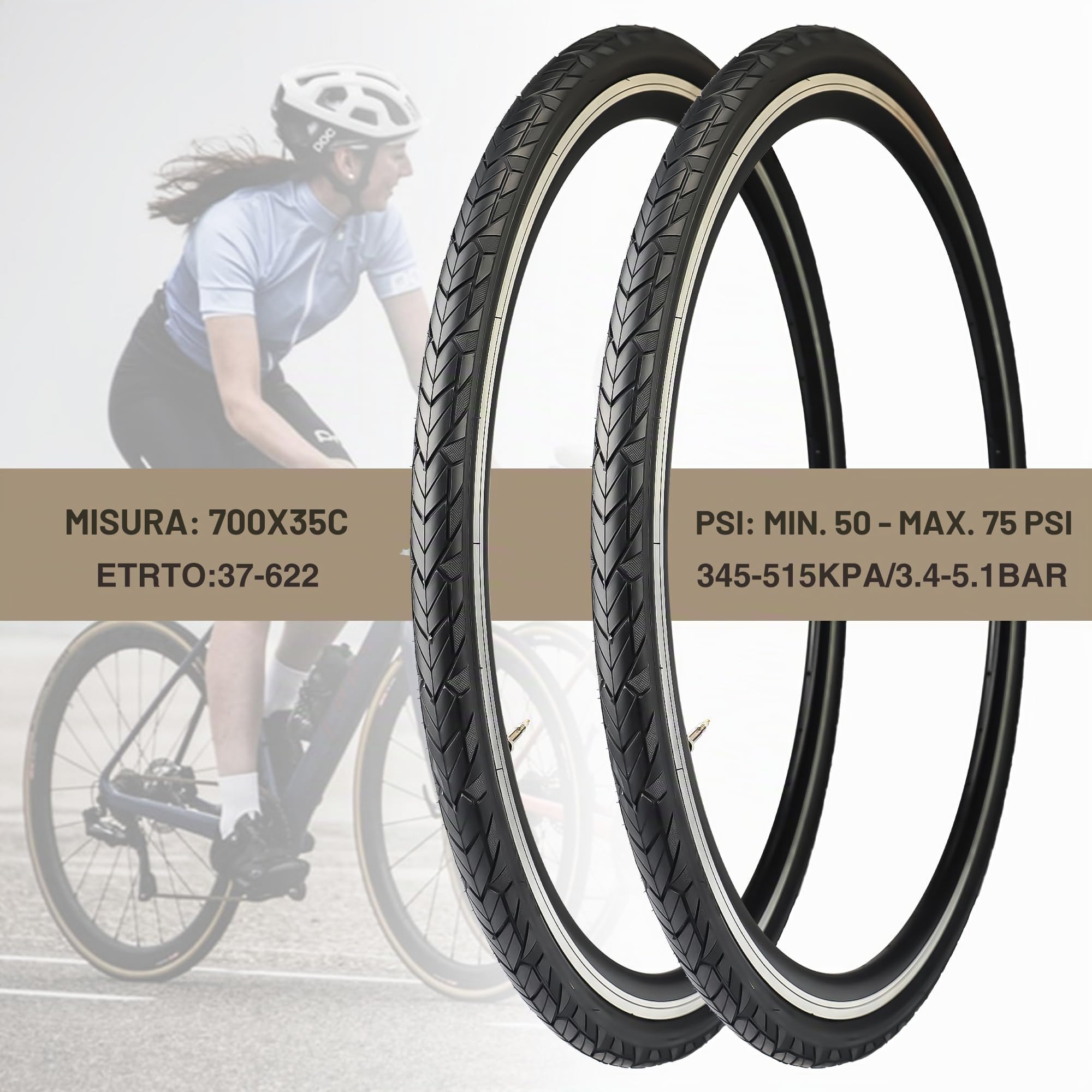 1/2 pacchi 700 x 35 c pneumatici per bici da corsa con protezione da 3 mm 37-622, pneumatici per bici da strada, bici ibrida