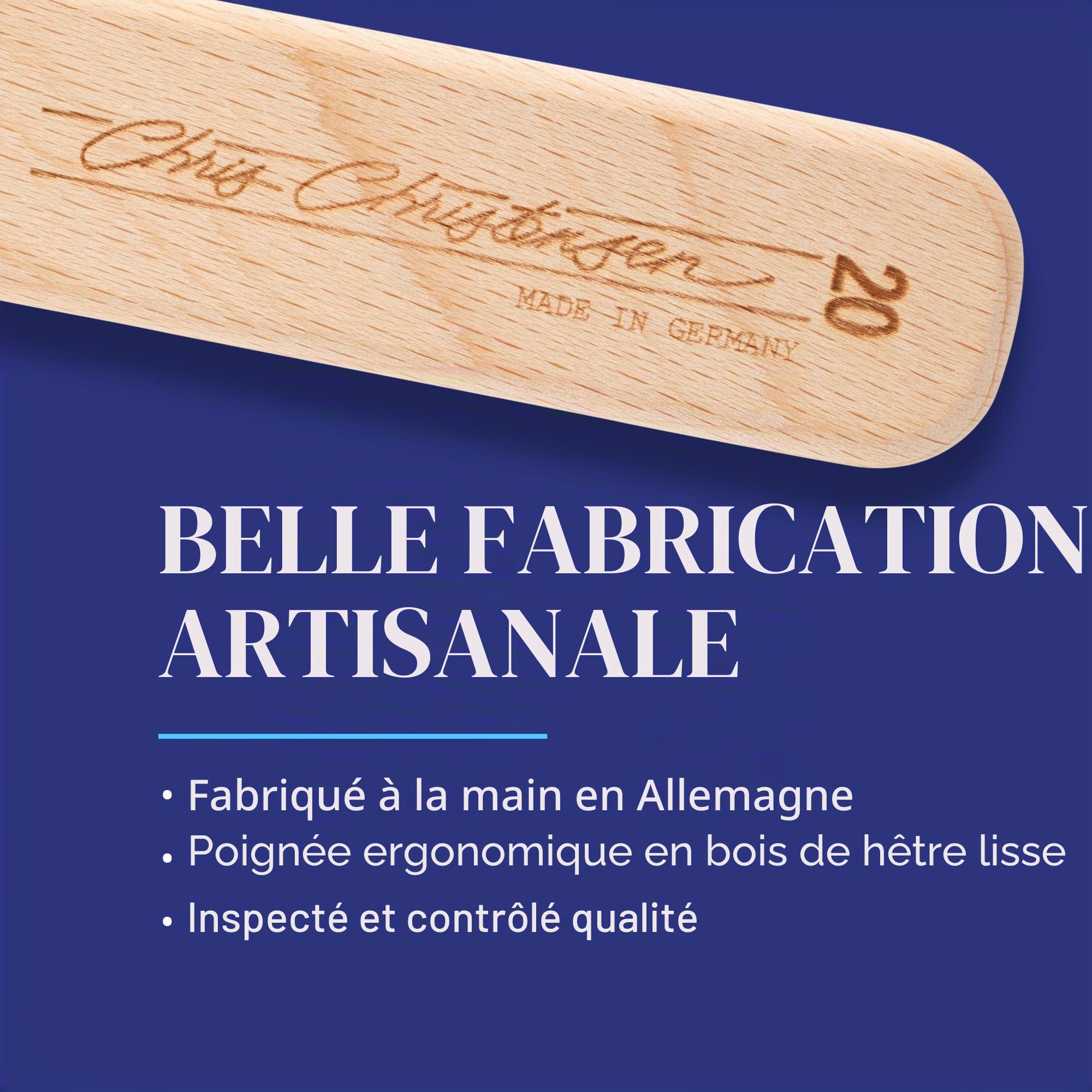 Chris Christensen Brosse pour chien ovale de 27 mm - Série originale - Groom Like a Professional - Broches en acier inoxydable - Corps en bois de hêtre léger - Pointes polies et polies