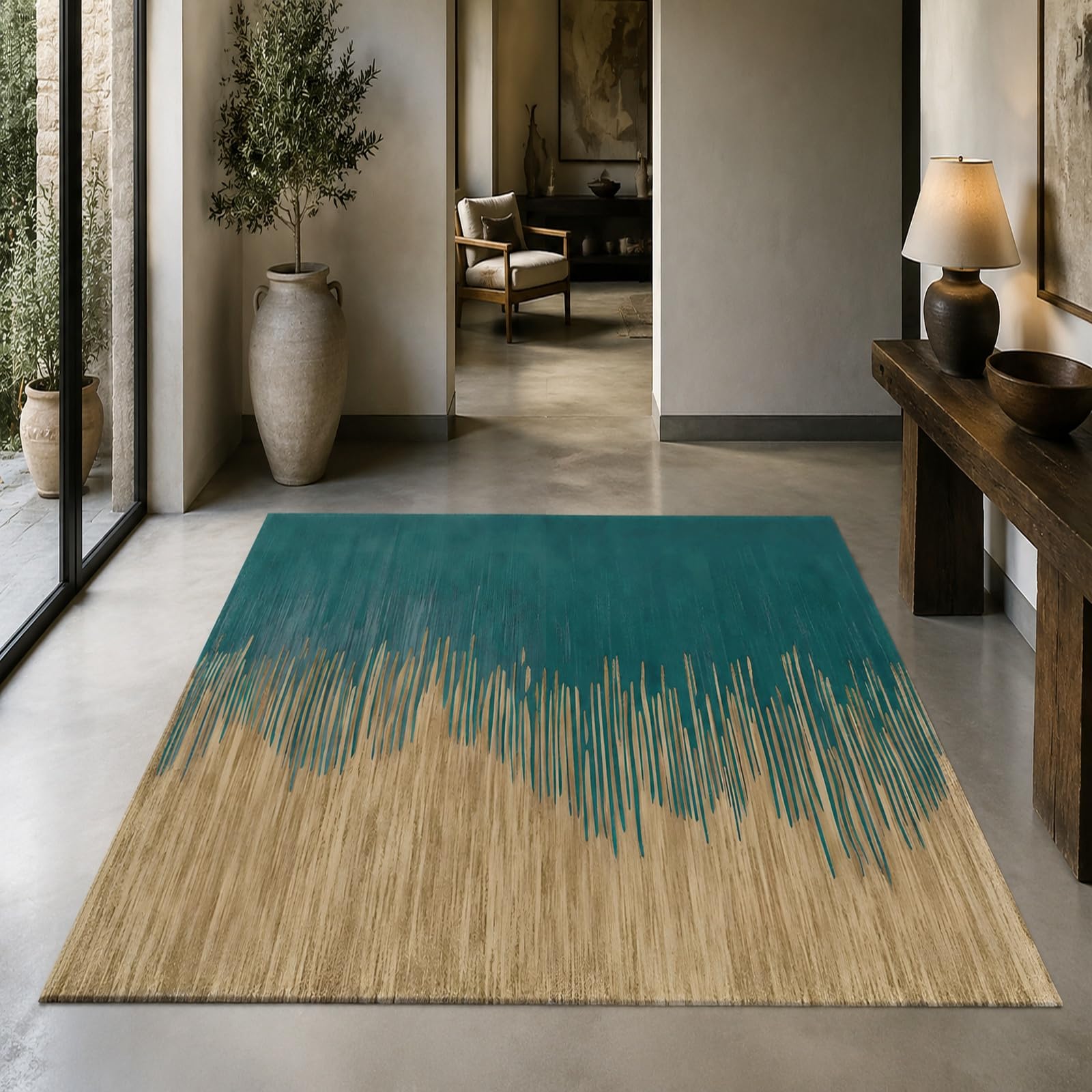 Tapis entree interieur facile a nettoyer 60x120 | Tapis poils ras anti-poussière