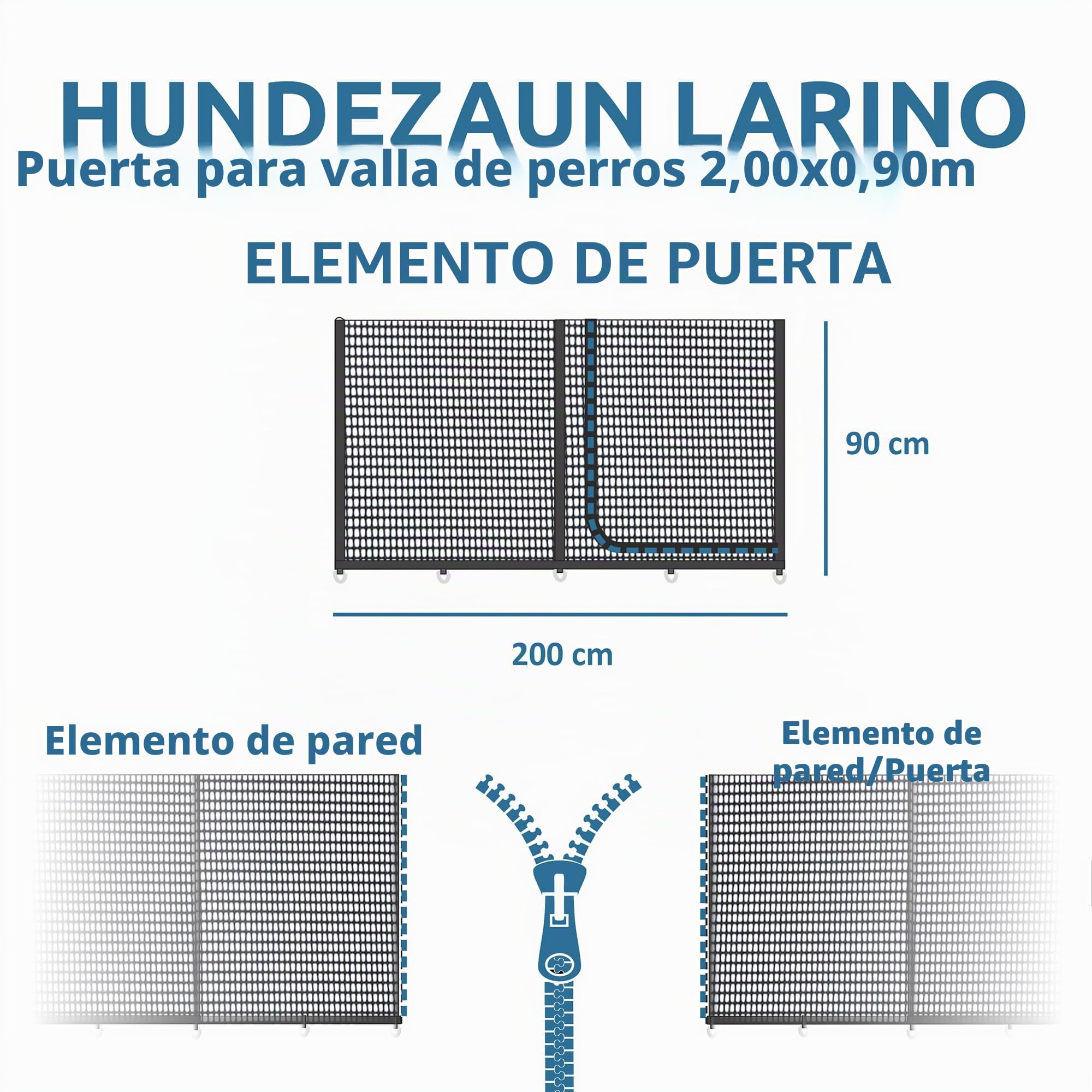 your GEAR Larino Door - Elemento de puerta, 2 m de ancho, valla para perros móvil, área de juego al aire libre - Camping y jardín, ampliable sin límites