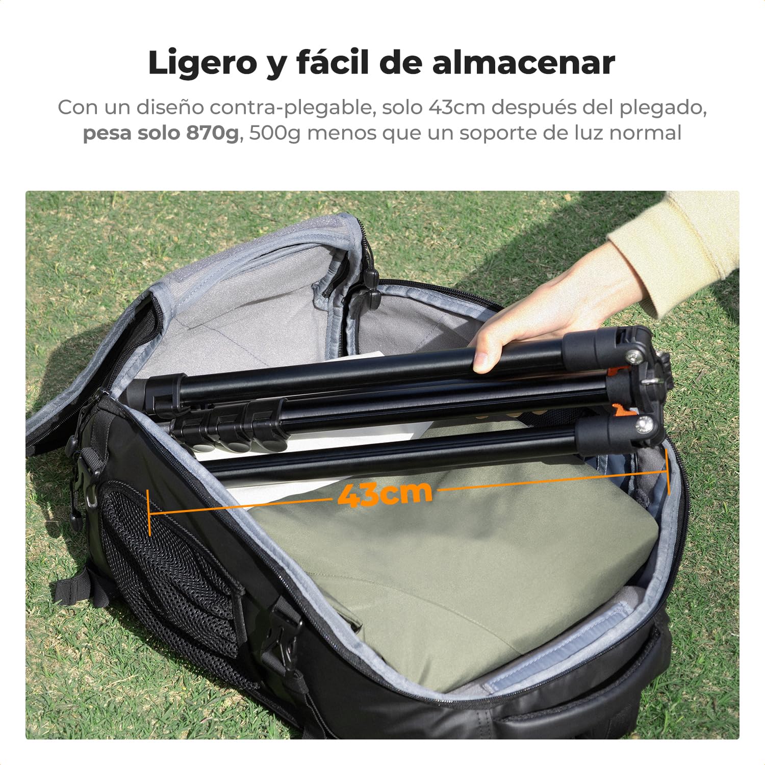K&F CONCEPT Trípode de fotografía 200 cm, trípode de lámpara de Aluminio Reversible Ajustable Trípod para teléfono Celular con Tornillo de 1/4 "Bolsa de trípode para cámara de luz estroboscópica