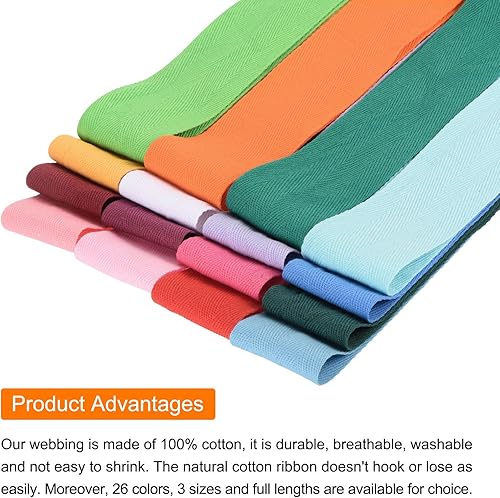 Vista 27 de PATIKIL Cinta de sarga de algodón de 3/4 pulgadas, 10 yardas, cinta de encuadernación al bies, cinta de espiga para costura, envoltura de regalos