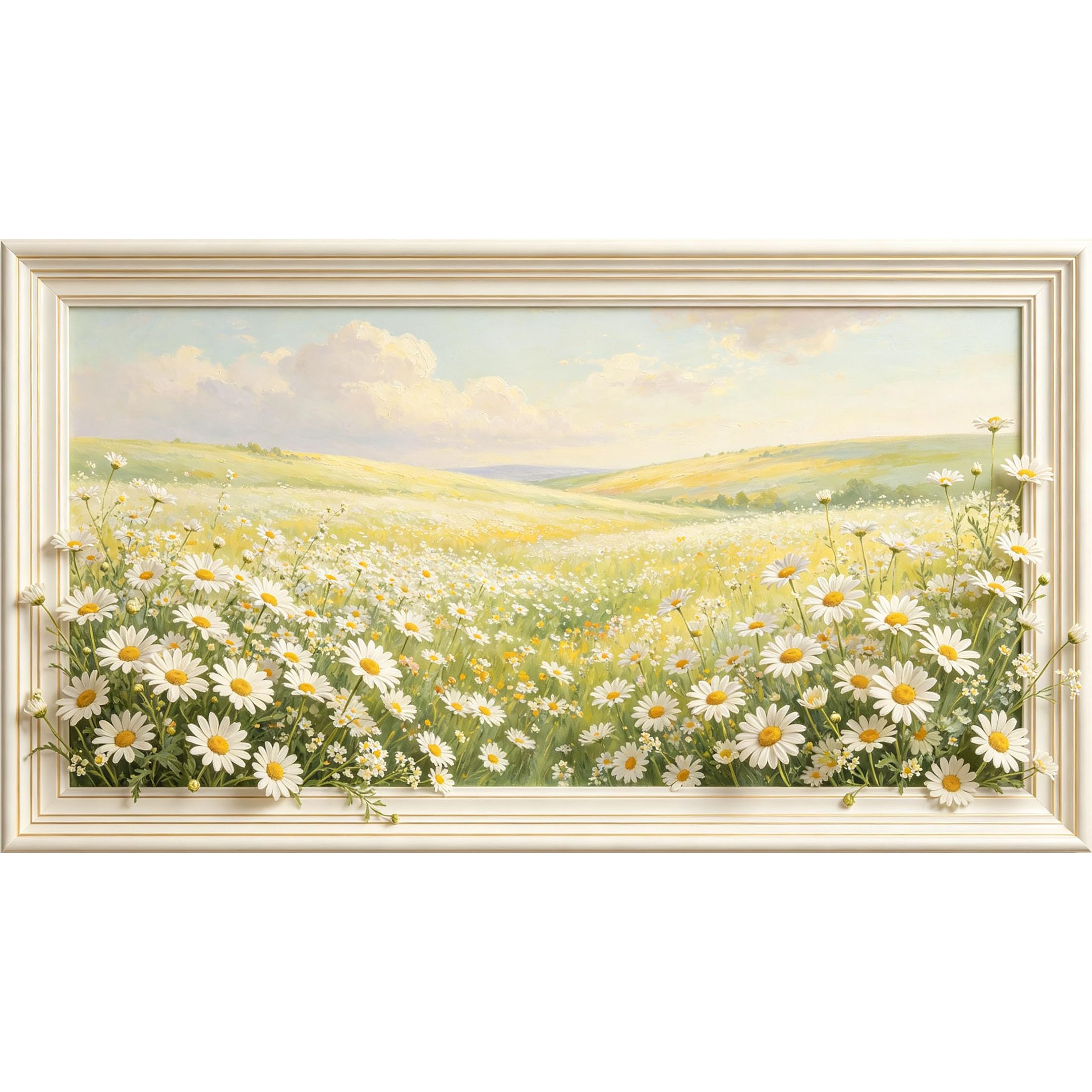 QZLITHOTIC 50x100cm3D Framed Wall Art， Tranquil Lake Landscape Botanical Reeds Water Reflection SelfAdhesive Mural， WaterActivated Peel & Stick Fabric Decor Wall Decal for Bedroom Living Room