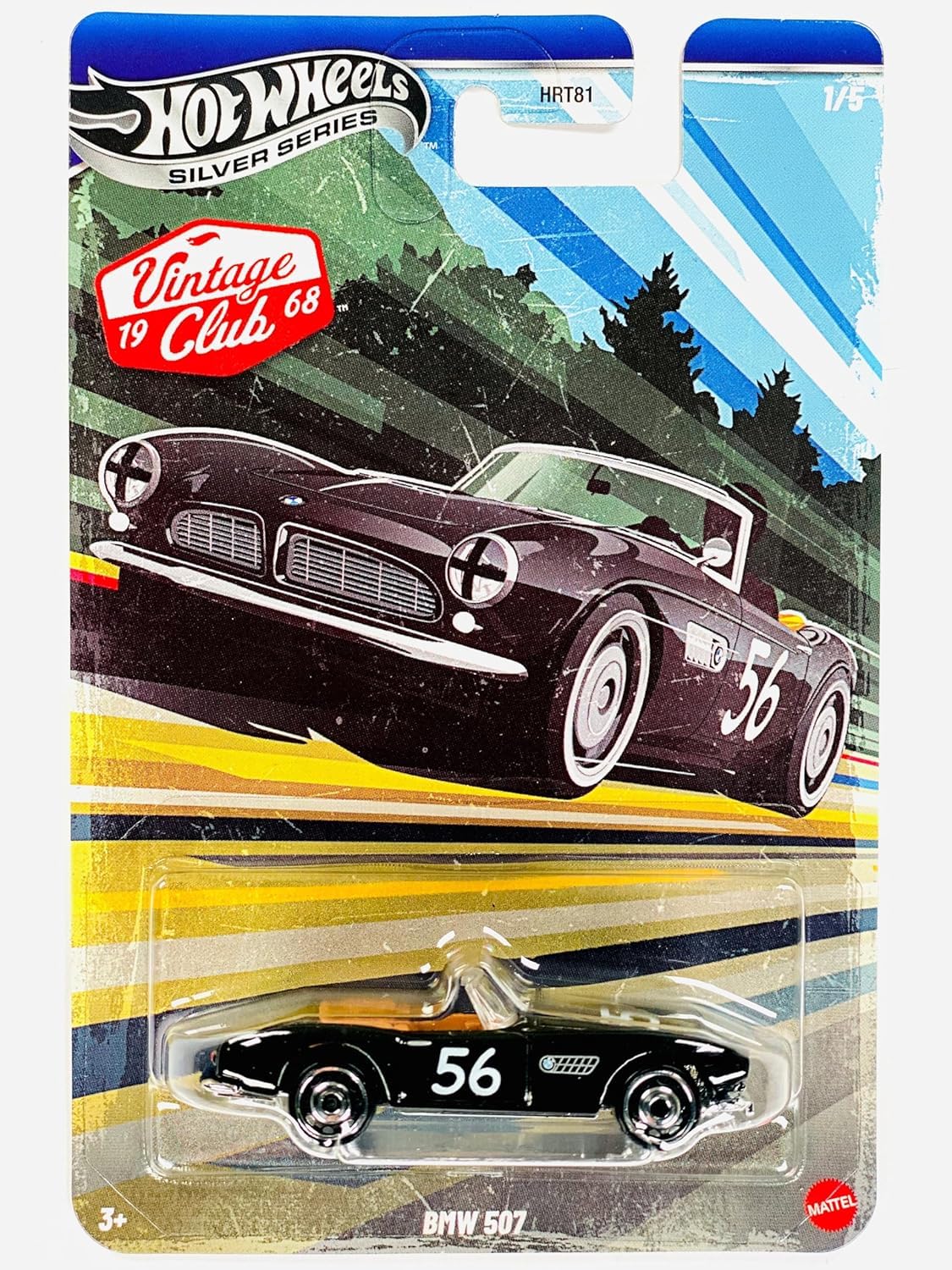 Hot Wheels BMW 507 (Dark Green), Silver Series Vintage Racing Club 1/5 1:64 Scale Collectible Die Cast Metal Toy Car Model