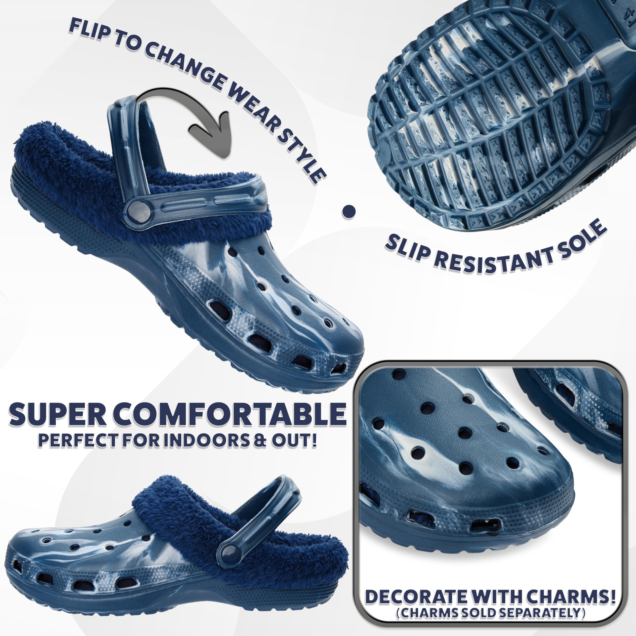 CityComfort Zoccoli Uomo, Foderato in Pile Ciabatte da Giardino, Pantofole da Casa - Regalo Uomo