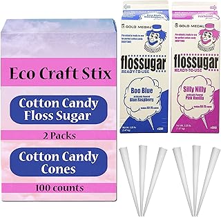 Floss Sugar 2 Pack with 100 Cotton Candy Cones