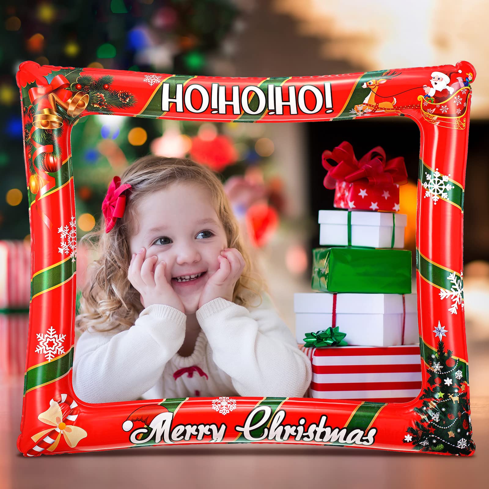 Noël Gonflable Cadre Photo,78×65cm Noël Accessoires de Photomaton,Noël Gonflable Cadre Selfie,Cadre Gonflable Photobooth Noël,Noel Cadre Photo Booth Ballon,Noël Photo Booth Props,Joyeux Noël Photoboot