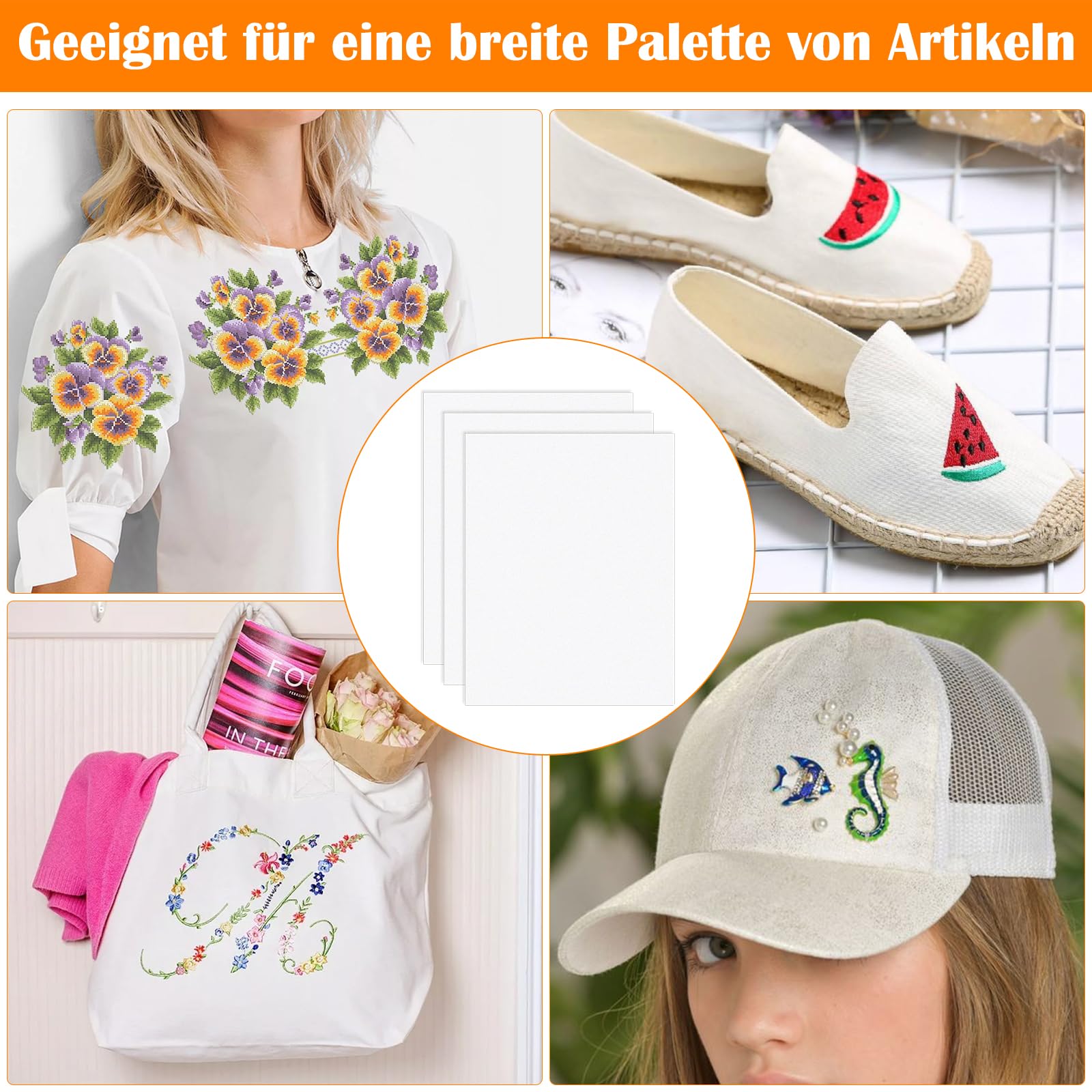 10 Pezzi Carta Idrosolubile Per Ricamo A4 - Stabilizzatore Adesivo Per Ricamo A Mano E Macchina, Facile Da Sciogliere - Foto 12