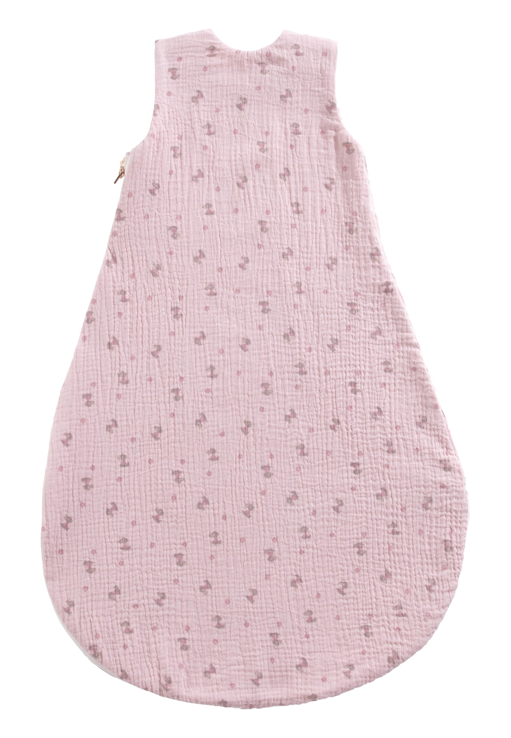 Sterntaler Baby Schlafsack Esel Emmi Girl Flora Rose aus Musselin mit Jerseyfutter, Neugeborenenschlafsack Größe 62/68, zartrosa, TOG 0,50