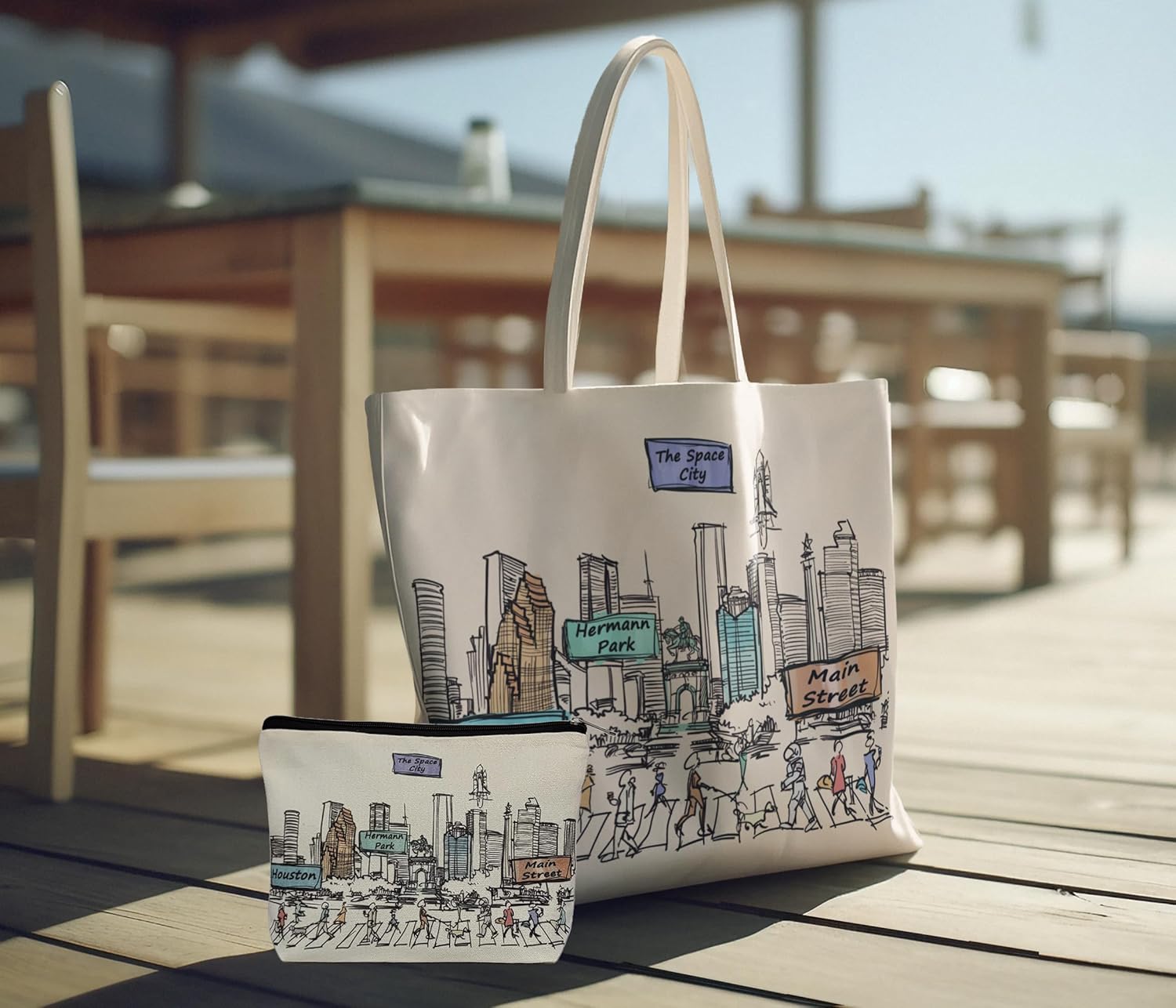 Cities Around the World Artwork Tote Bag Series- Designed in the USA, 17"x14", Double Sided Print, Souvenir & Gift - Image 4