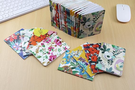 24pcs Mini Notebooks,3.5 x 5 Pocket Notepads,Small Journal for School Office Home Travel Gift Supplies(Flower)