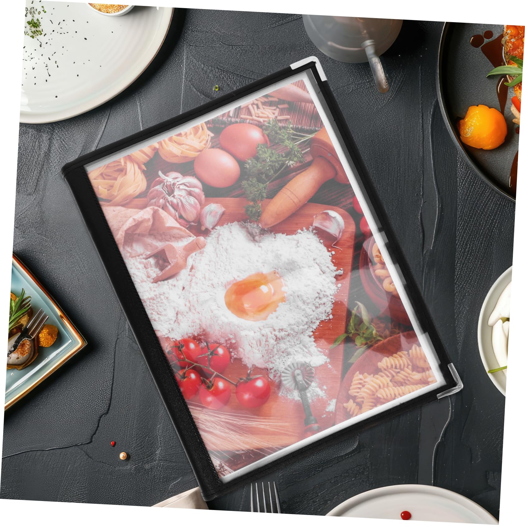 Libro De Recetas Transparente De Pvc Con Páginas Portamenús Para Restaurantes Bares y Cafeterías Accesorio Para Menús De Restaurantes