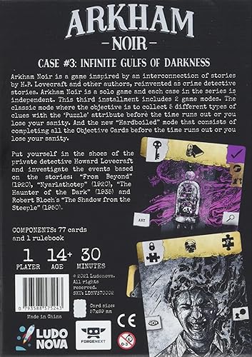 Miniatura 3 de Arkham Noir - Estuche para juego de cartas 3 Infinite Gulfs of Darkness, juego de cartas misterioso, emocionante juego de aventuras para adultos y