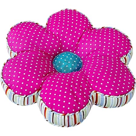 Abreeze Girls Flower Floor Pillow Seating Cushion Plum Bossom Seat Pad Pillow, for a Reading Nook, Bed Room, or Watching TV 16"*16"Polka Dot Rose Red