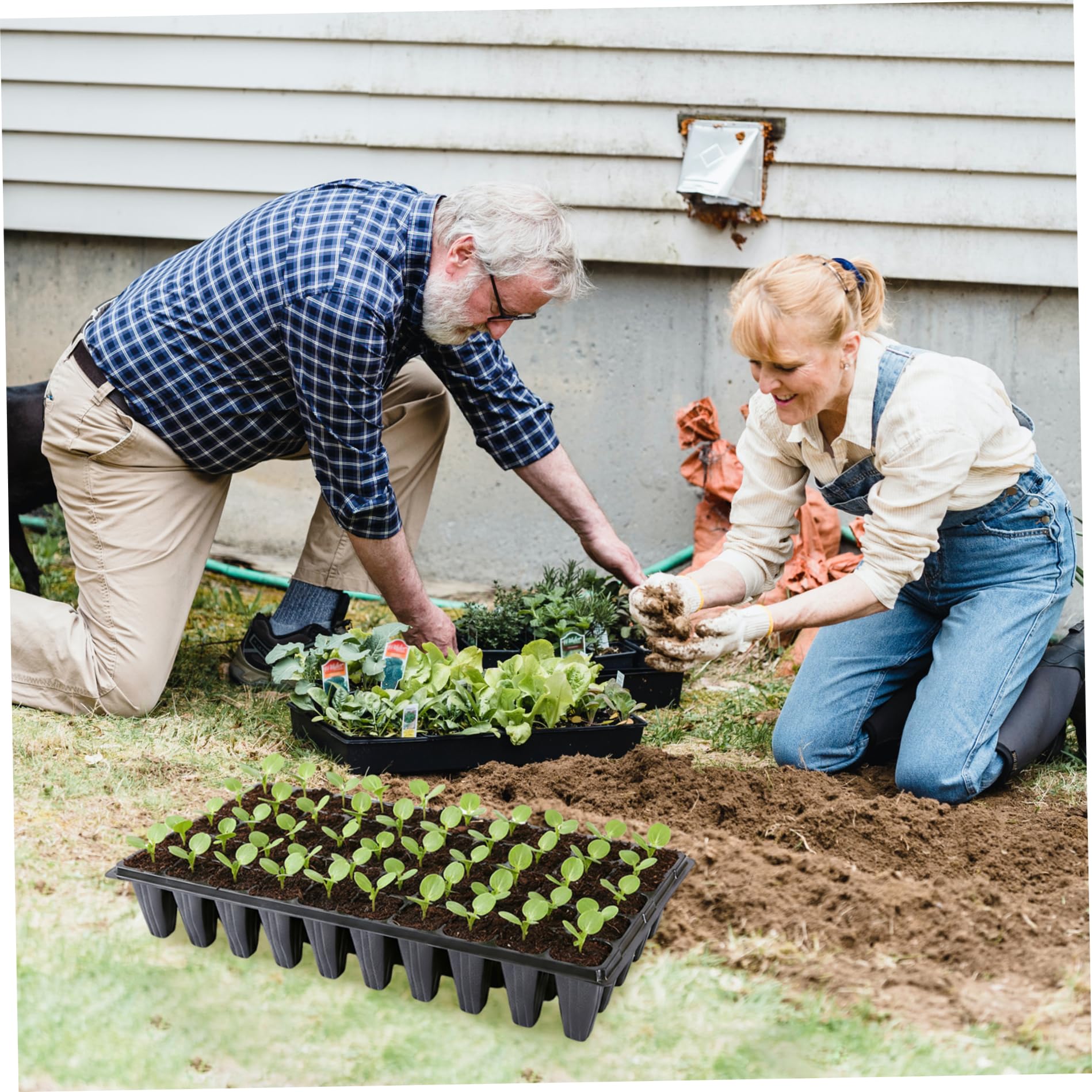 Plateaux de semis (Lot de 20) Plateaux semis Extra-Profonds à 50 alvéoles conteneurs Germination en Plastique Robuste pour serres Jardins et Agriculture Urbaine.