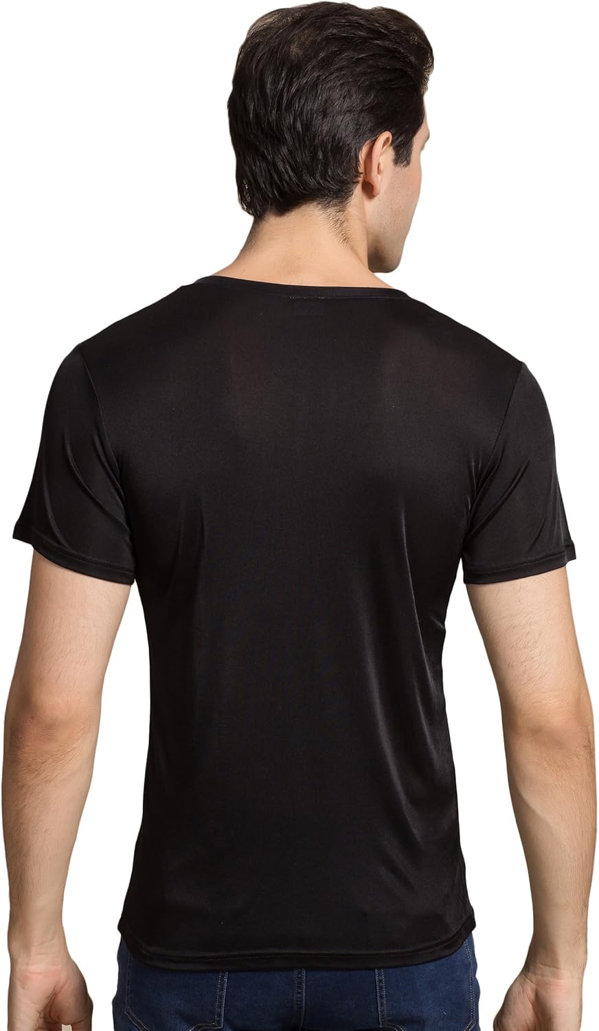 CLC Men's Mulberry Silk Camisole T-Shirt Tank V-Neck Tops Knit Fabric