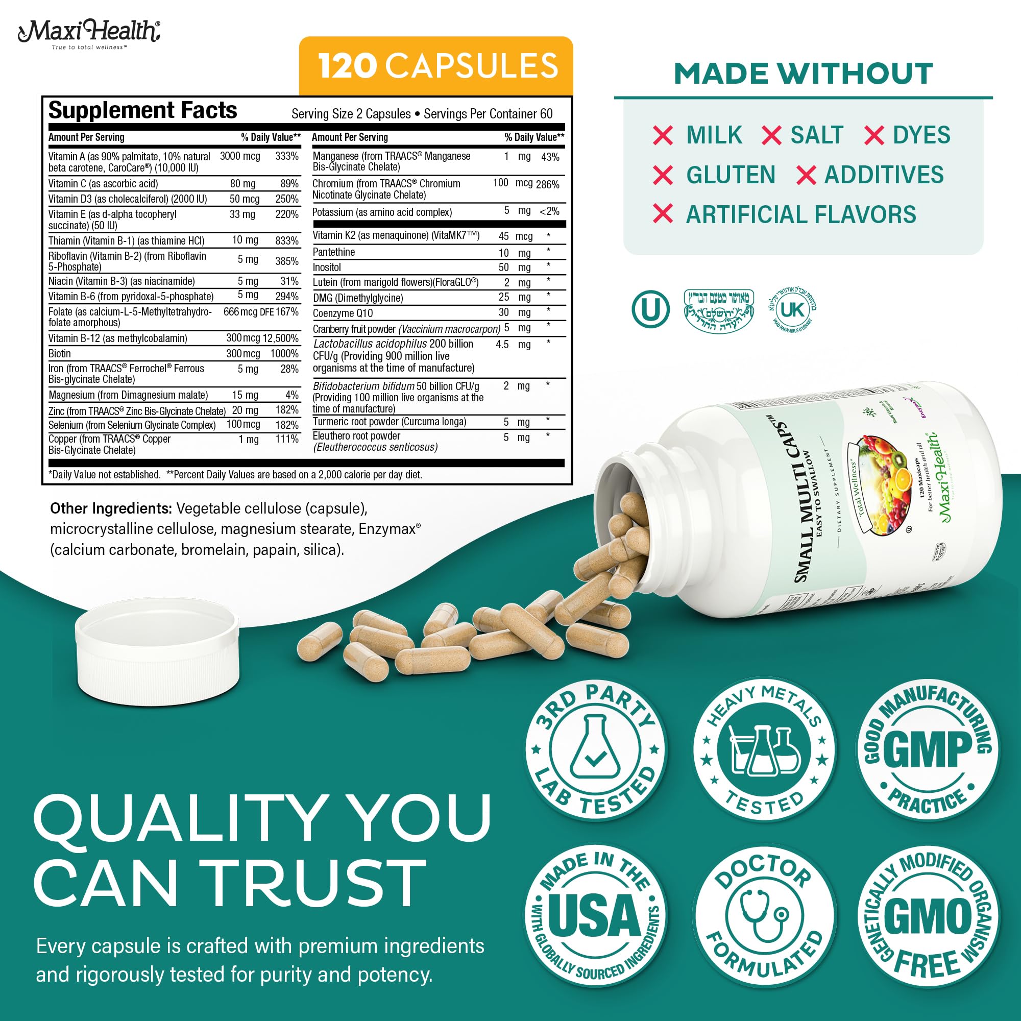 Maxi Health® Multivitamin for Men & Women (120 Count) — Amazon image 6