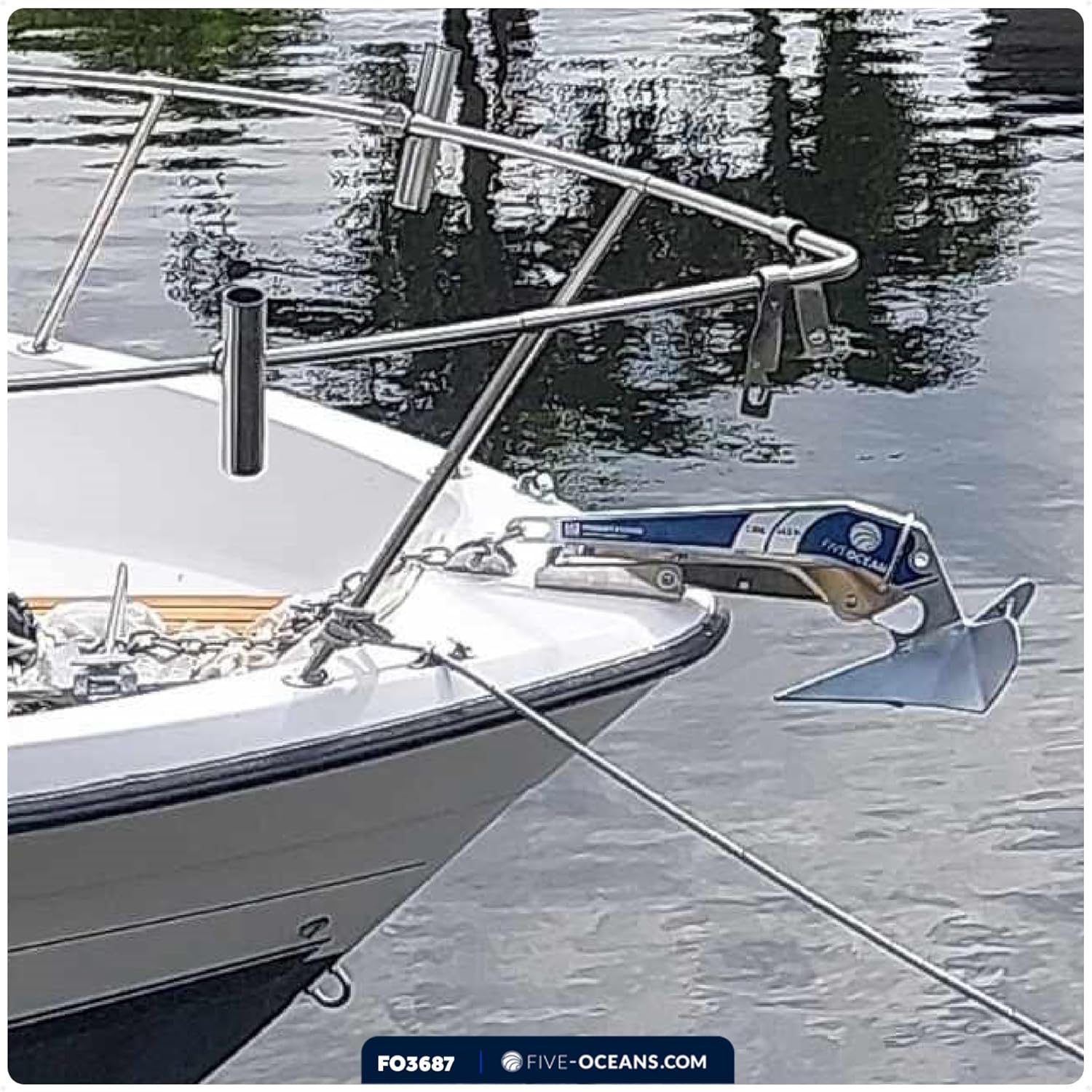 Five Oceans Delta Style Wing Boat Anchor – Premium Series, Ideal for Pontoon & Fishing Boats, Multiple Size & Material Option