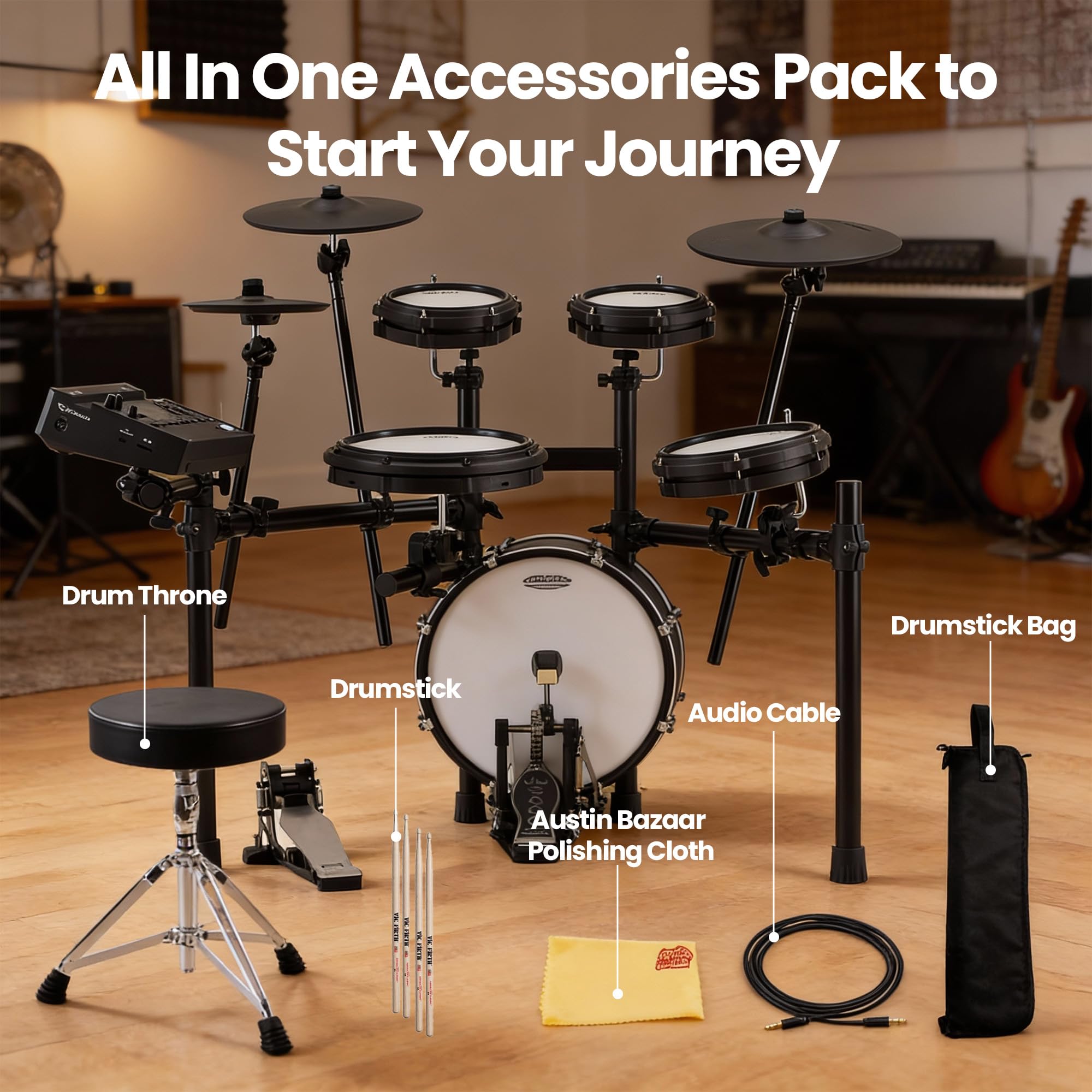 Amazon.com: Roland TD313 V-Drums Electronic Drum Kit Bundle with