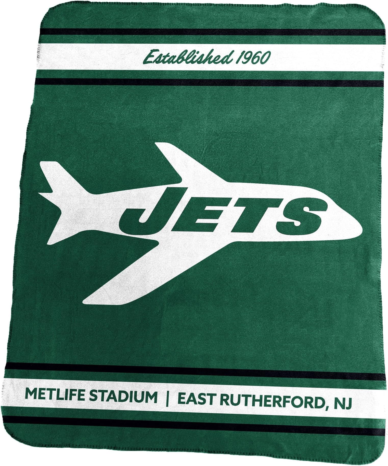 Logo Brands Pro Football Classic Fleece Throw Blanket - 50" x 60" (New York - Jets Throwback)