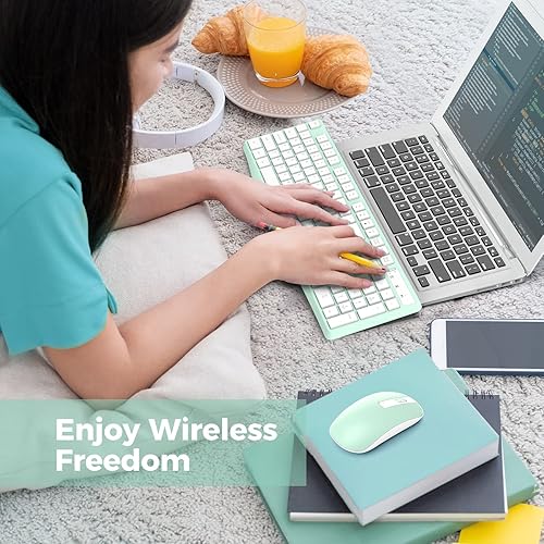 Miniatura 5 de Combo de mouse y teclado inalámbricos, teclado y mouse de tamaño completo de 2.4 GHz con receptor USB, mouse inalámbrico ajustable de 3 niveles DPI