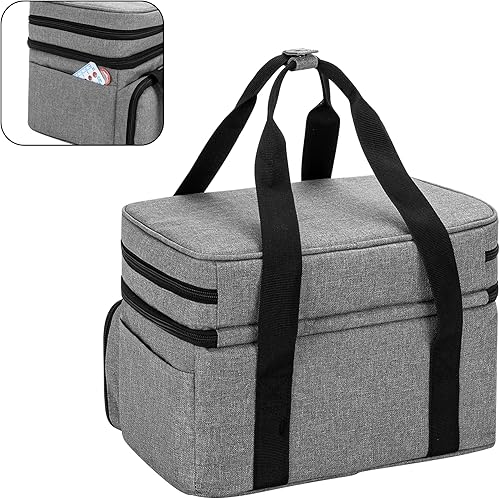 Miniatura 5 de BAFASO Organizador de accesorios de costura de doble capa con 2 bolsas desmontables, bolsa de almacenamiento grande para herramientas de costura