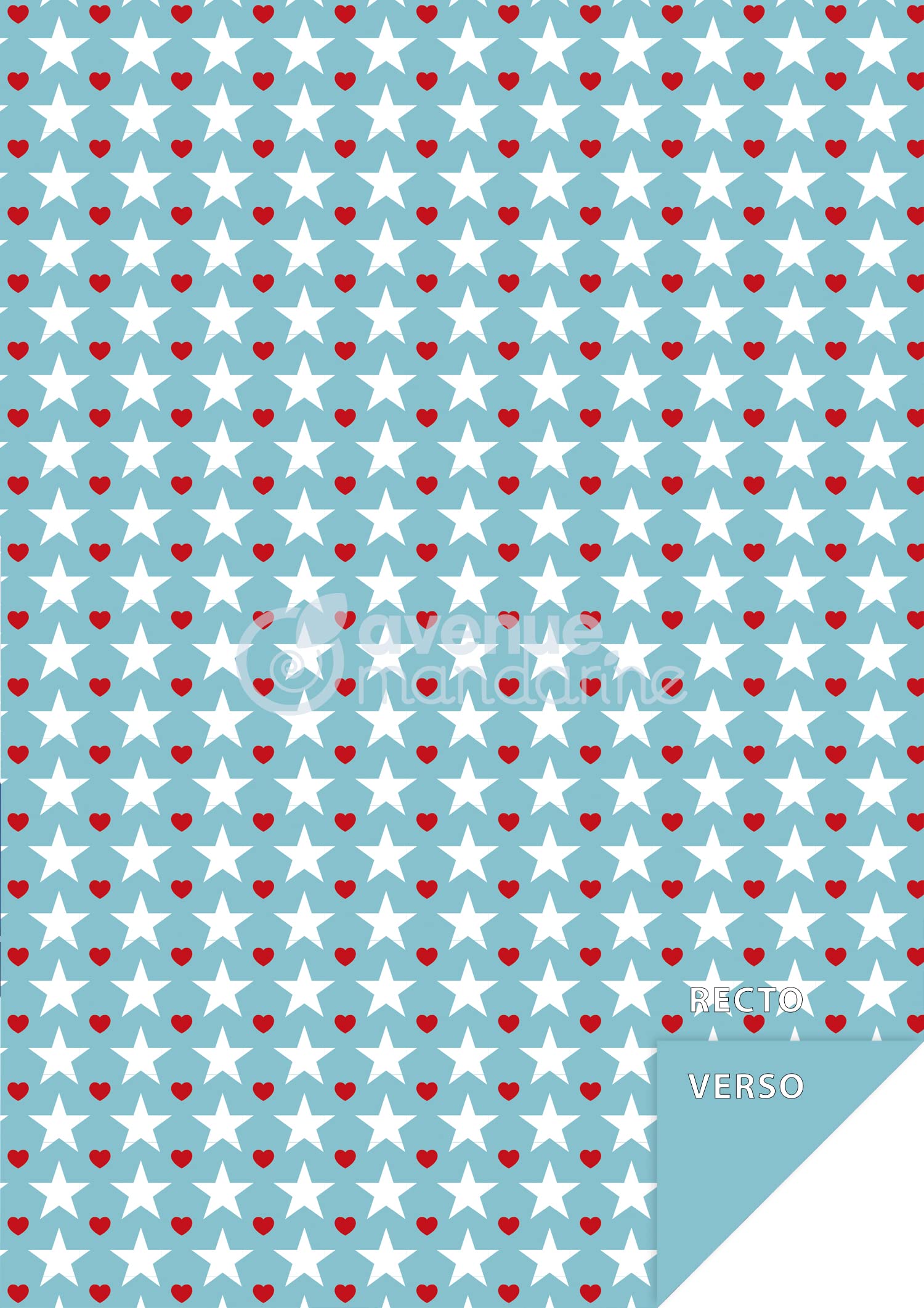 Avenue Mandarine CC057C, PAPER PACK, Package of 96 sheets of creative paper printed on both sides A4, LOVE & STARS - Image 3