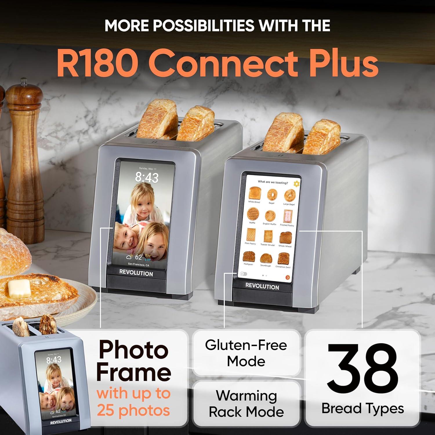 Revolution R180 Connect Plus Smart Toaster and accessories in packaging
