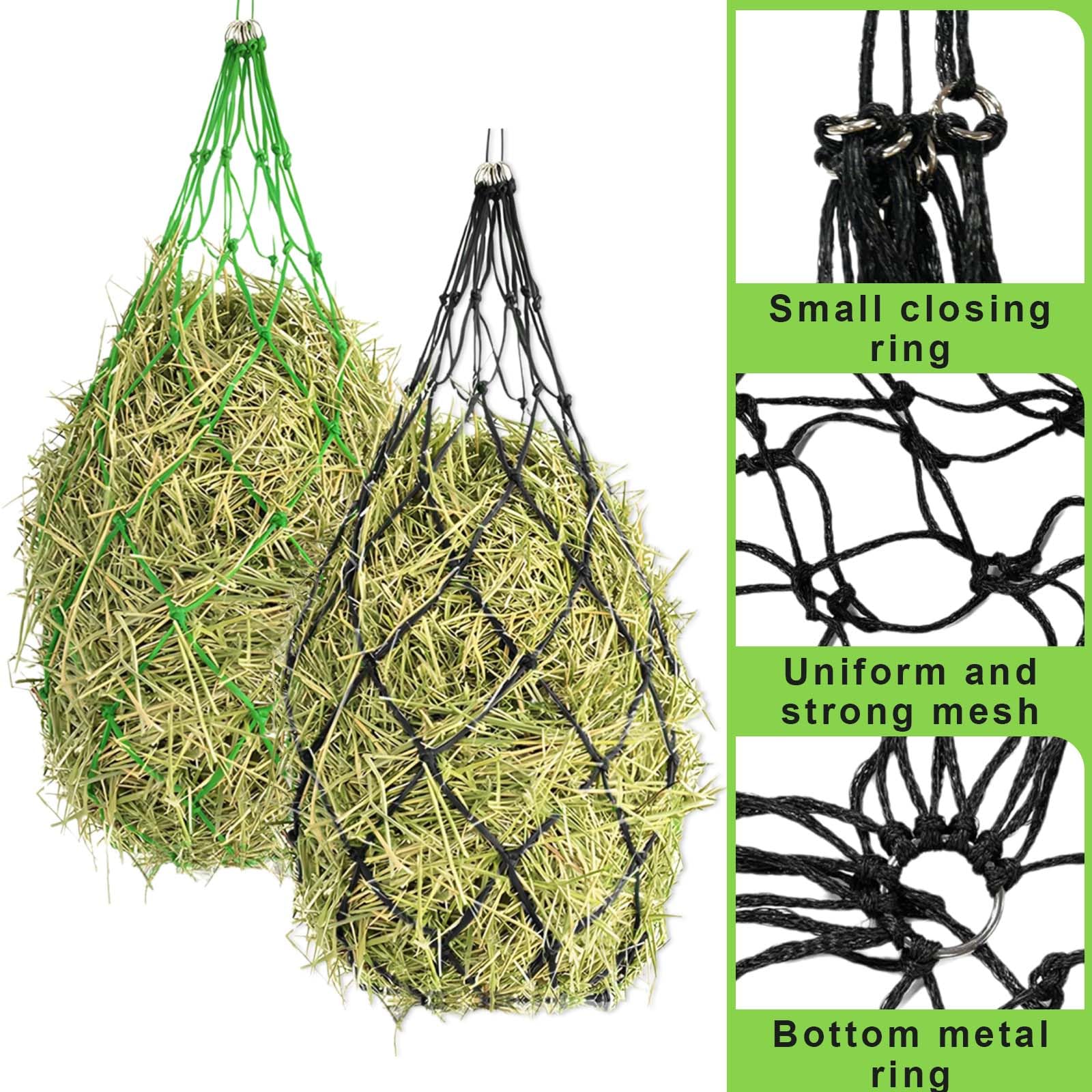 ZHYUAN Pack of 2 Hay Bag, Feeding Net, Horse Feeder Bag, Hay Net for Goats Horse Feeder Net - Image 3