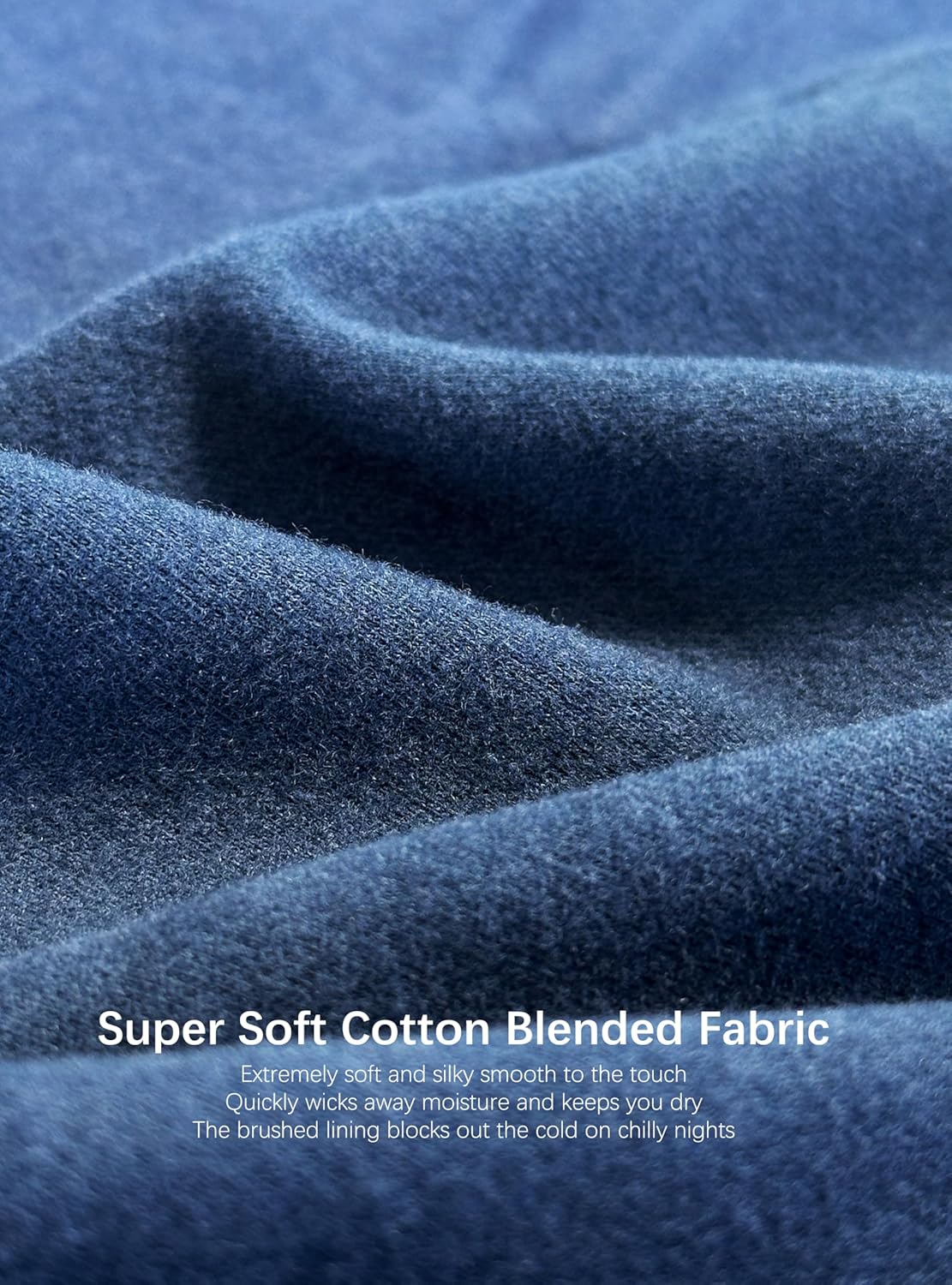 SlumberMee Mens Pajama Set Soft Cotton Viscose Pjs Long Sleeve Sleepwear 2 Piece Brushed Lining Loungewear with Pockets - Image 3