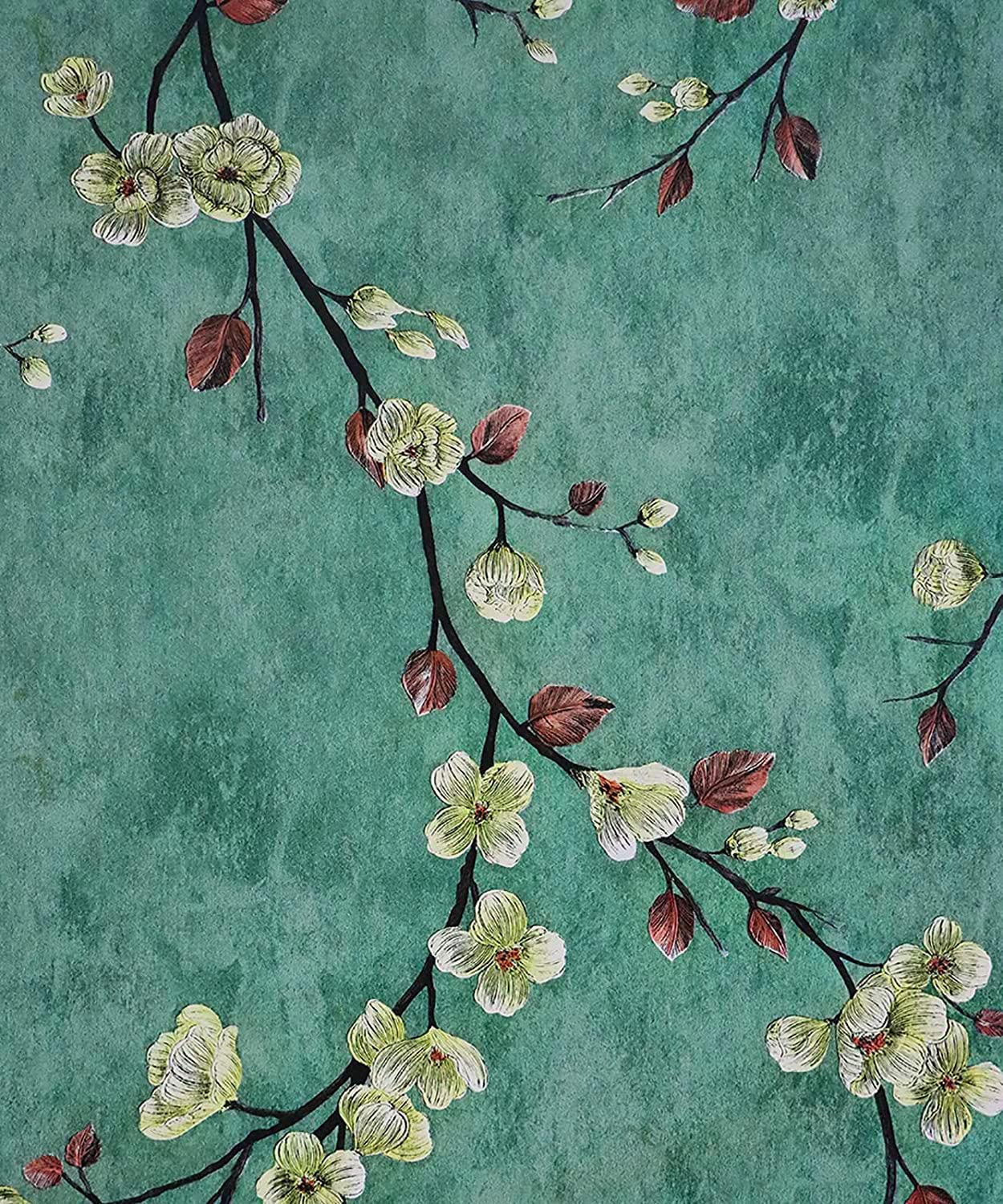 PRINIX Decor Self Adhesive Decorative Peel Stick Sea Green Waterproof Floral Wallpaper Removable Wall Sticker for Living Room Hall Decoration PVC Vinyl DIY Wall Stickers (40X304 CM) (B0D3CBNCV6) Amazon Price History, Amazon Price Tracker