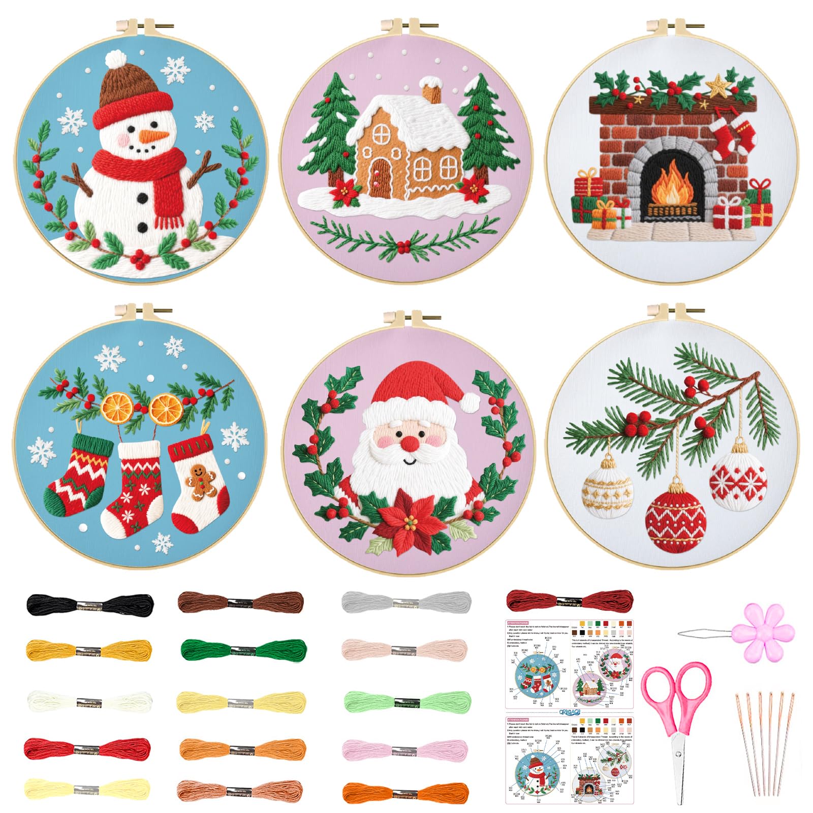 DIY Christmas Embroidery Kit - Snowflake Designs -9