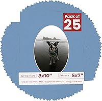 Vista 120 de Tapete de 8 x 10 pulgadas, corte biselado para fotos de 5 x 7 pulgadas, con apertura de tablero de fotos ovalado blanco precortado, sin ácidos, mate