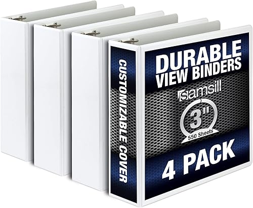 Vista 76 de Samsill Durable - carpeta negra redonda de cartón, Blanco