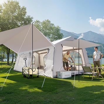 MOPHOTO Inflatable Tents for Camping, Waterproof, Pump, Canopy, 4-12 man